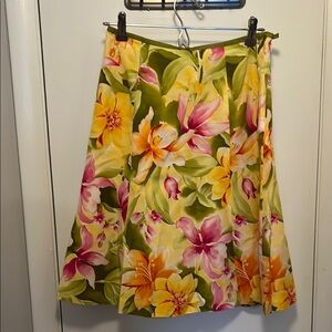 Floral A-Line Skirt - Multicolor